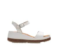 Clarks Women's Kassanda Lily Wedge Sandal, Aus weißem Leder., 42.5 EU