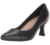 Clarks Women's Kataleyna Rose Pump, Black Croc Print Leather, 10 Wide