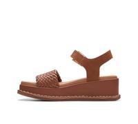 Clarks Women's Kimmei Bay Wedge Sandal, Tan Synthetic, 37 EU