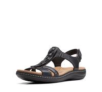Clarks Women's Laurieann Kay Flat Sandal, Schwarz Leder, 8 Narrow