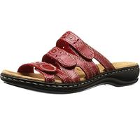 Clarks Women's Leisa Cacti Slide Sandal, Rotes Leder, 11 Wide