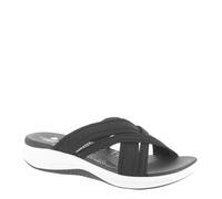 Clarks Women's Mira Isle Slide Sandal, Black Textile, 8 Wide