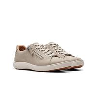 Clarks Women's Nalle Lace Sneaker, Stein, Nubuk, 12