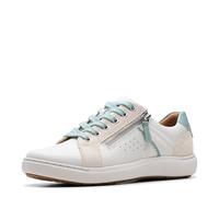 Clarks Women's Nalle Zen Sneaker, White Combi Leather, 37.5 EU
