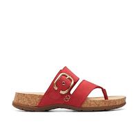 Clarks Women's Reileigh Park Flip-Flop, Cherry Nubuck, 37 EU