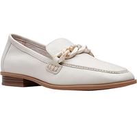 Clarks Women's Sarafyna Iris Dress Loafer, Weißes Leder, 42.5 EU