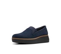 Clarks Women's Zylah Sky Loafer, Marineblaues Velours, 8.5 Wide