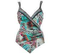 Class International Damen Bauchweg Badeanzug Wickel Optik Bunt 42 Cup C