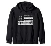Classi Rock & Roll Music Vinyl US Amerikanische Flagge Retro Kapuzenjacke