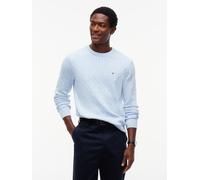 Tommy Hilfiger Regular Fit Pullover aus reiner Baumwolle in Bleu, Größe M
