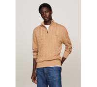 CLASSIC COTTON CABLE ZIP MOCK XL