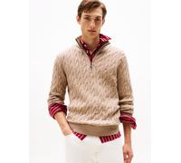CLASSIC COTTON CABLE ZIP MOCK XL