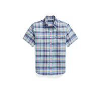 Classic-Fit Leinenhemd mit Karomuster L Blue