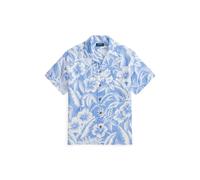 Classic-Fit Leinenhemd mit Tropenmotiv M Blue