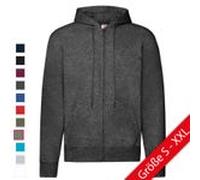 CLASSIC HOODED SWEAT JACKET | Unisex Kapuzenjacke mit verdecktem Reißverschluss, Baumwolle-Polyester-Mix, doppelte Kapuze & Vordertaschen burgund XL