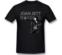 Classic Men's T-Shirt Joan-Jett and Black-Hearts Fashion Stretch Round Neck Short Sleeve Black 3XL