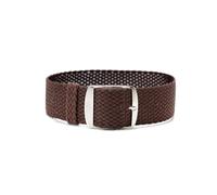 ClassicWatchStraps Perlon Uhrenarmband | Braun - 14 mm - Schließe: Silber Gebürstet | Nylon | Ersatz-Armband
