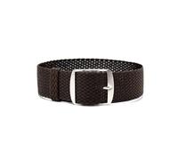 ClassicWatchStraps Perlon Uhrenarmband | Dunkelbraun - 18 mm - Schließe: Silber Gebürstet | Nylon | Ersatz-Armband