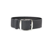 ClassicWatchStraps Perlon Uhrenarmband | Dunkelgrau - 18 mm - Schließe: Silber Gebürstet | Nylon | Ersatz-Armband