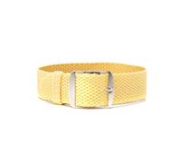 ClassicWatchStraps Perlon Uhrenarmband | Hellgelb - 16 mm - Schließe: Silber Gebürstet | Nylon | Ersatz-Armband
