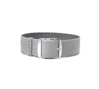 ClassicWatchStraps Perlon Uhrenarmband | Hellgrau - 20 mm - Schließe: Silber Gebürstet | Nylon | Ersatz-Armband