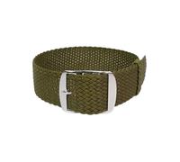 ClassicWatchStraps Perlon Uhrenarmband | Olivgrün - 18 mm - Schließe: Silber Gebürstet | Nylon | Ersatz-Armband