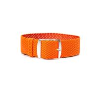 ClassicWatchStraps Perlon Uhrenarmband | Orange - 16 mm - Schließe: Silber Gebürstet | Nylon | Ersatz-Armband