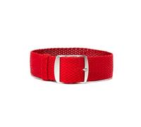 ClassicWatchStraps Perlon Uhrenarmband | Rot - 14 mm - Schließe: Silber Gebürstet | Nylon | Ersatz-Armband
