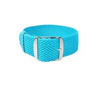 ClassicWatchStraps Perlon Uhrenarmband | Türkis - 18 mm - Schließe: Silber Gebürstet | Nylon | Ersatz-Armband