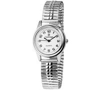 Classique Damen-Uhr Zugarmband aus Edelstahl 20cm ⌀28 mm 14mm breit gut lesbar 3-Zeiger silberfarbig Geschenk für Frauen