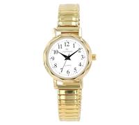 Classique Klassische Damen Armband Uhr Weiß Gold Edelstahl Zugband Stretch Analog 91700018002