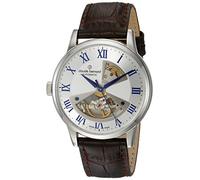 Claude Bernard Herren Automatikuhr Silber mit braunem Lederarmband, skelettiertem Zifferblatt/Open Heart - 85017 3 ARBUN