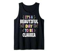 Claudia Personalized Name Beautiful Day Claudia Tank Top