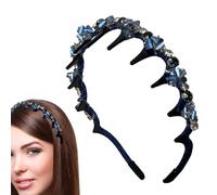 Claw Head Band - Elegant Braid Rhinestones Zahnriemen | Dekoratives Haarband für Mädchen | Mode Anti-Slip Kopfband Dekoratives Haarband Frauen von Ähren für Hochzeit Festival Party
