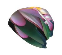 CLDBMD Spirit of The Lotus bedruckte Strickmütze für Erwachsene, weich, bequem und atmungsaktiv, Schwarz