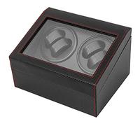 CLEADONG Automatische Uhrenbeweger Box, Schwarz Watch Winder, Automatischer Uhrenbeweger Mit 4 Uhrenbewe + 6 Uhren Uhrenbeweger Für Automatikuhren Uhrenbox 2 Uhr, Batteriebetrieb Oder Netzteil