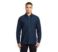Langarmshirt G-STAR "Clean Slim Hemd", Damen, Gr. XXL, worn in tiefblau ocean, Obermaterial: 100% Baumwolle, Shirts Langarmshirt (13164822-XXL) worn in tiefblau ocean