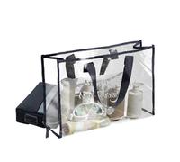 Clear Bag Stadium Approved Clear Tote Bag with Zipper Closure Messenger Shoulder Bag with Adjustable Strap, Zipper Closure Bag for Concerts, Sporting Events, School, Gym