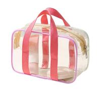 Clear Makeup Bag, Portable Airplanes Cosmetic Pouch, 7.87x3.15x4.33 Inches Water Resistant Zipper Bag, Travel Accessory for Airplane Airport, School Work Gym Beach Vacation Party Stadium Use