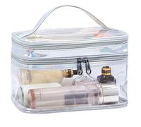 Clear Makeup Organizer - 28Cm Double Compartment Cosmetic Pouch