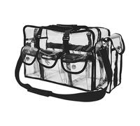 Clear Stadium Bag - 15.75 Inch Transparent Tote | PVC Waterproof Bag - Large Travel Event Beach Carryall with Sturdy Handles for Makeup Toiletries and Daily Èssentials