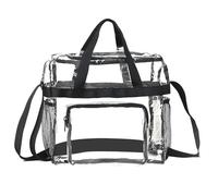 Clear Stadium Tote Bag | Langlebige PVC Transparente Einkaufstasche | Stadion zugelassener Durchsicht Handtasche | Wasserdichte Reiseveranstaltung Carry Organizer | Klarer Schultertasche für , F