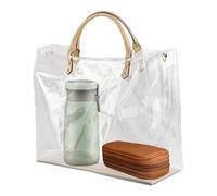 Clear Stadium Tote Bag - transparente Schultertasche, wasserdichte Handtasche | Großer durchsichtiges Mittagessen, PVC-Reisetasche für Strandtage, Arbeitsveranstaltungen, Sportarenen, Outdoor-Veransta
