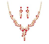 Clearine Crystal Jewelry Set für Frauen, Gorgeous Waves Cluster, runder Strassstein-Anhänger-Halskette, Drop Dangle Ohrringe, Hochzeitsfeier Abschlussballschmuck, hellvioletter Goldton