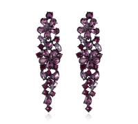 Clearine Damen Sparkle Marquise Strass Kristall Anweisung baumeln Art Deco Prom Kronleuchter Tropfen Ohrringe für Hochzeit Braut Amethyst lila Ton