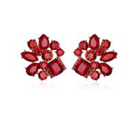 Clearine funkelnden Strass Marquise Teardrop Emerald Cut Statement Dangle Drop Ohrringe für Frauen Braut Brautjungfer Hochzeit Party Prom Schmuck Zubehör Rubin Antik Gold-Tone