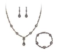 Clearine Hochzeitsschmuck-Set für Frauen, Tropfenkristall-Anhänger, Halskette, Armband, Drop-Dangle-Ohrringe für Bräute, formelle Abendschmuckgeschenke, Geschenke