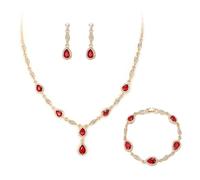 Clearine Hochzeitsschmuck-Set für Frauen, Tropfenkristall-Anhänger, Halskette, Armband, Drop-Dangle-Ohrringe für Bräute, formelle Abendschmuckgeschenke, Geschenke