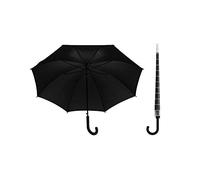 cleenbo Regenschirm mit Schutzhülle und automatischer Öffnung - Schirm sturmfest in schwarz - Stockschirm mit Hülle durchsichtig für Damen und Herren - Groß und sturmsicher