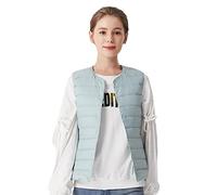 Clementie Damen Daunenweste Jacke, Weste Damen Daunenweste Leicht Steppweste ohne Kragen, Perfekt für Winter (XL,Blau 01)